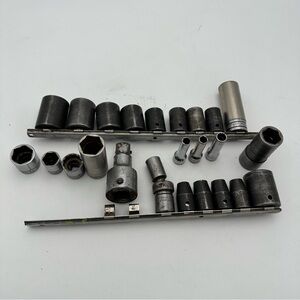 Vintage Snap On Socket Set 1/2 & 3/8"dr 25 Pcs F@st Shippn